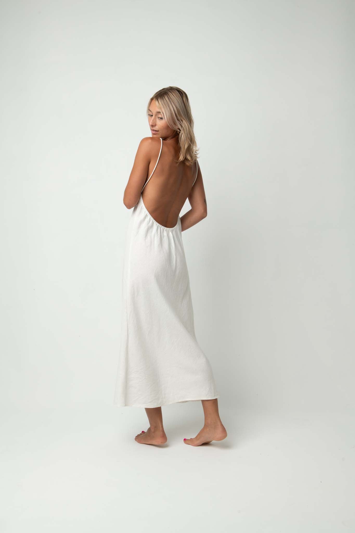 backless midi dress