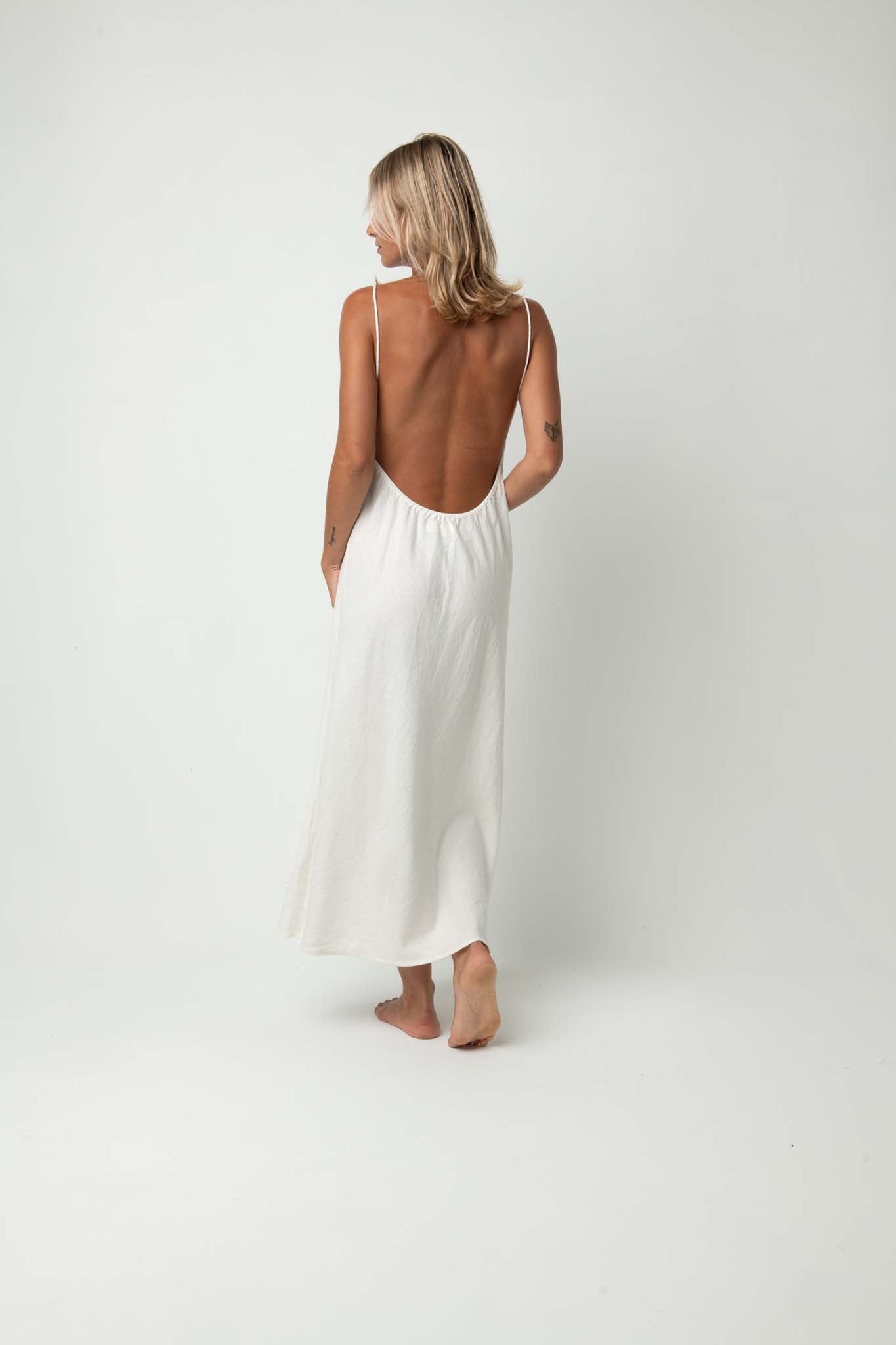 backless midi dress