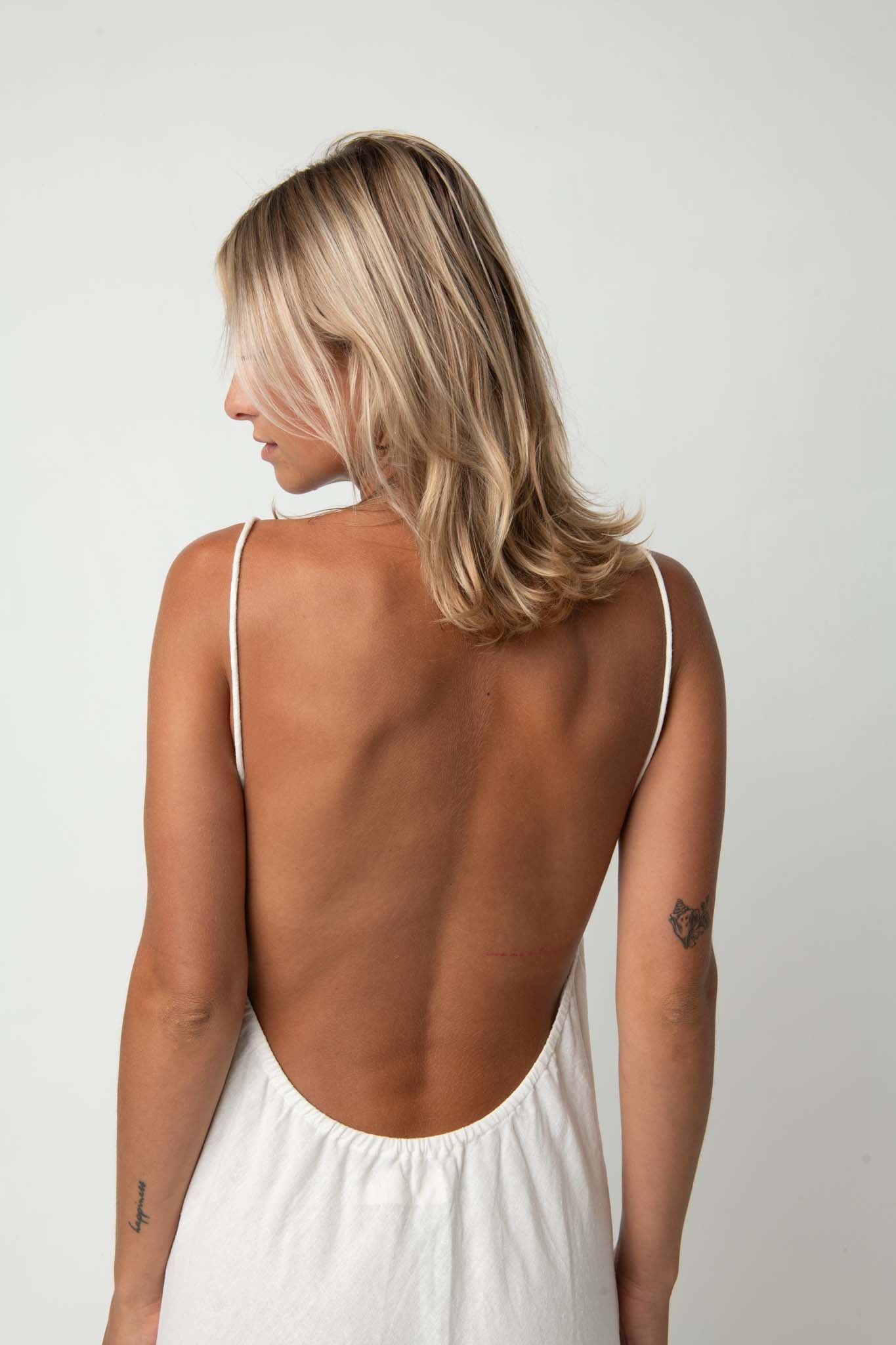 backless midi dress